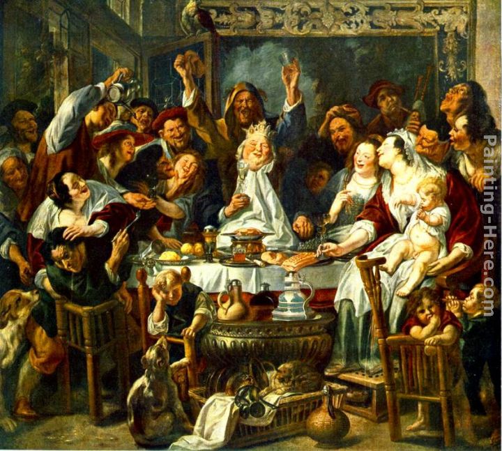 The King Drinks painting - Jacob Jordaens The King Drinks art painting